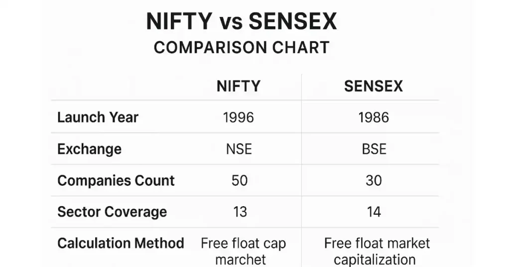 Nifty और Sensex में क्या अंतर है