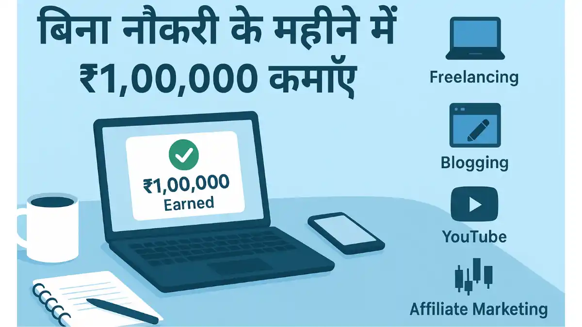बिना नौकरी के महीने में ₹1,00,000 कमाने के 10 बेहतरीन और प्रैक्टिकल तरीके