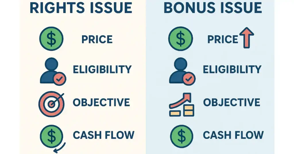 Rights issue vs Bonus Issue