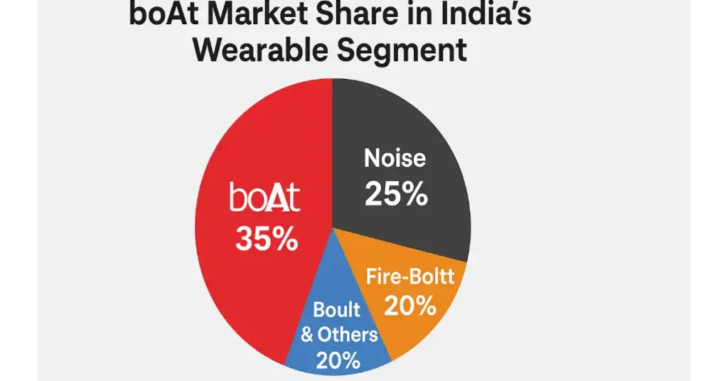Boat market share in india's wearable segment