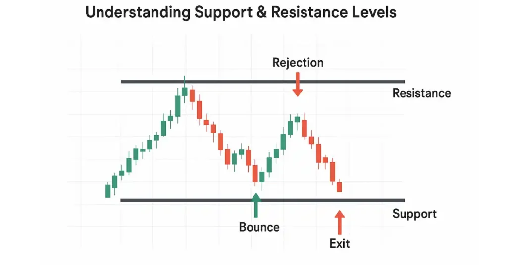 Support and resistance levels